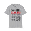 Engineering Hourly Rate Tee graphic t-shirt with funny saying