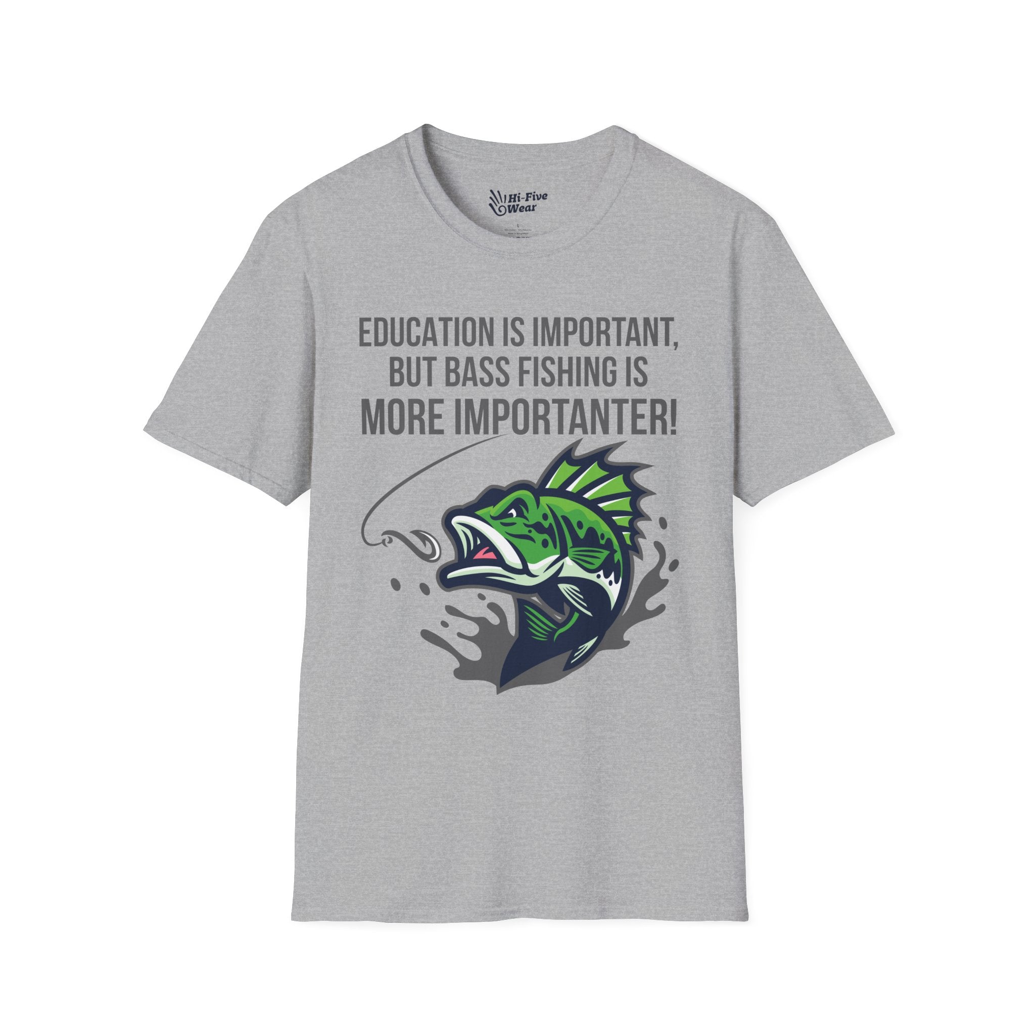 Education Is Important But Bass Fishing Is More Importanter - Unisex Softstyle Tee