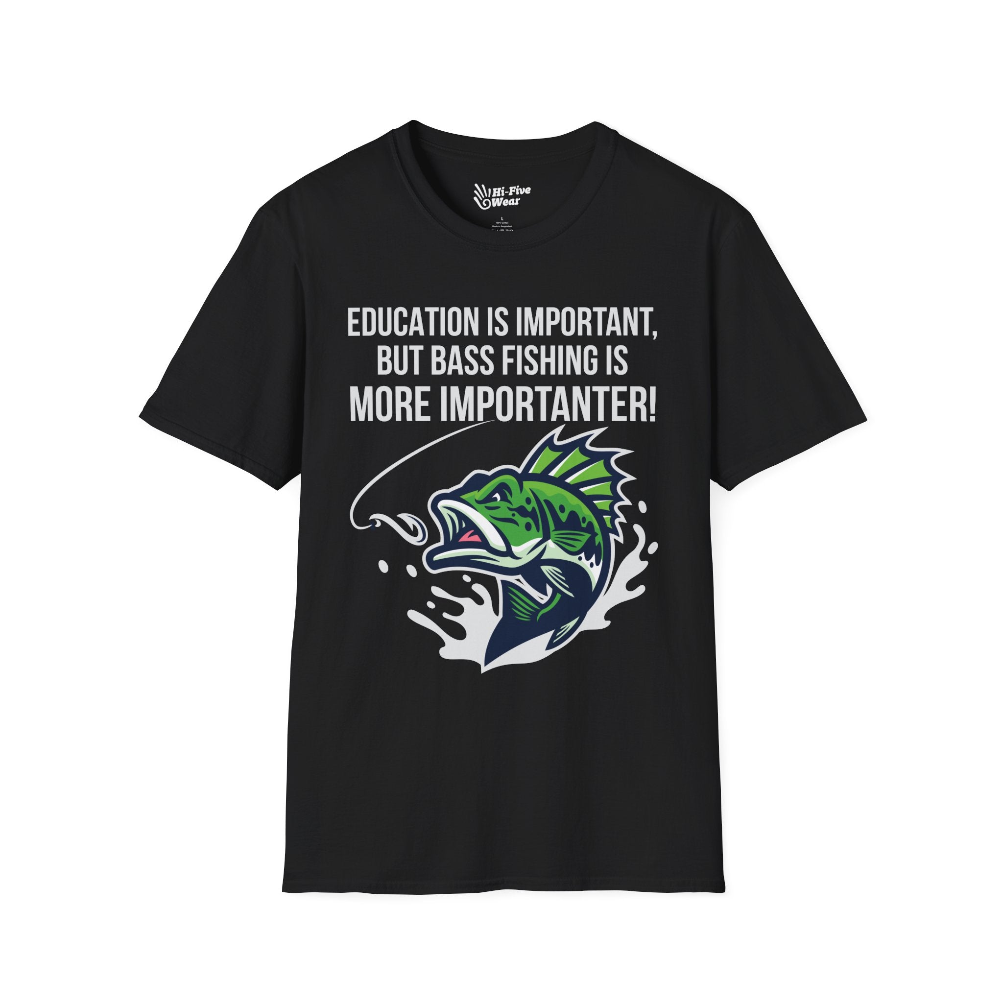 Education Is Important But Bass Fishing Is More Importanter - Unisex Softstyle Tee