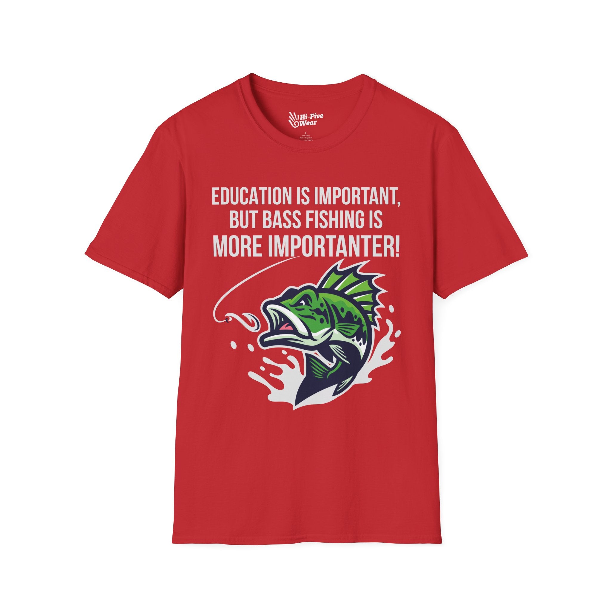 Education Is Important But Bass Fishing Is More Importanter - Unisex Softstyle Tee