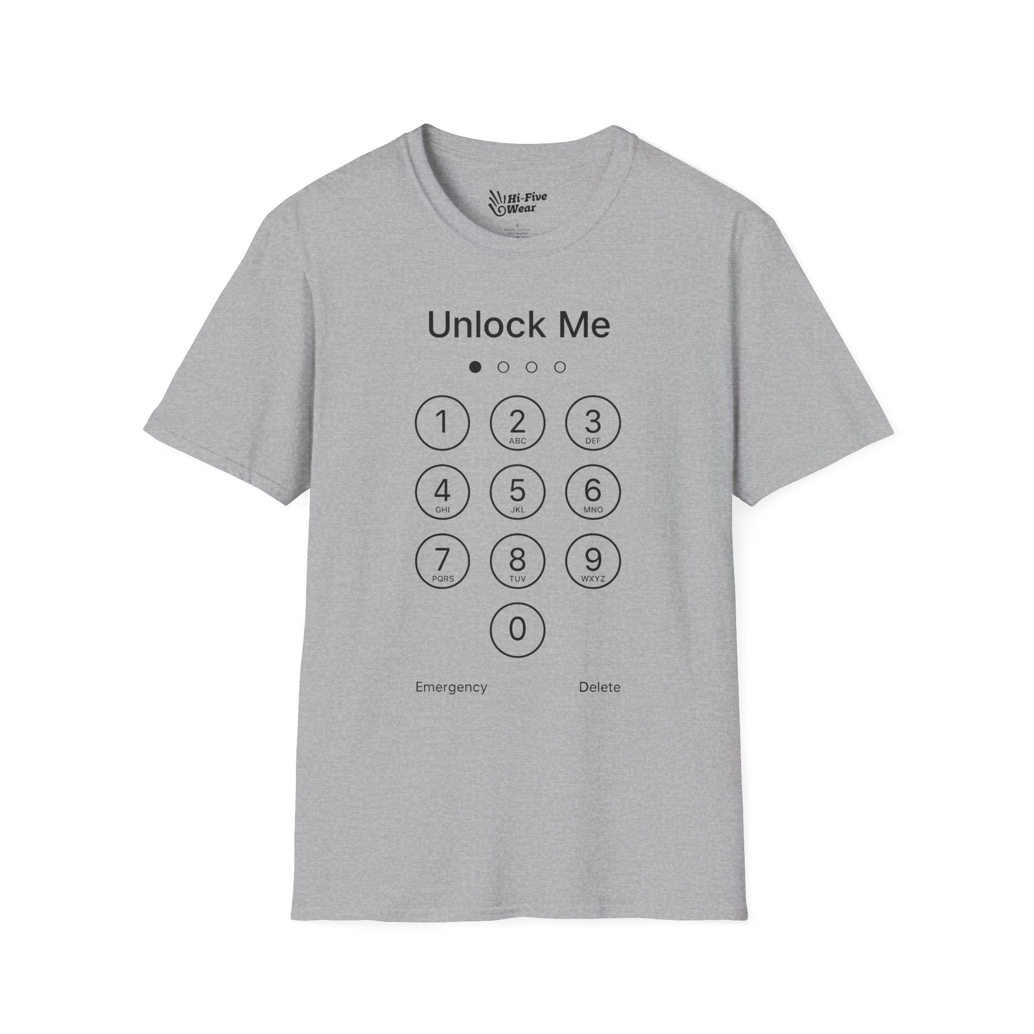 Unlock iPhone Screen Tee graphic t-shirt with funny saying