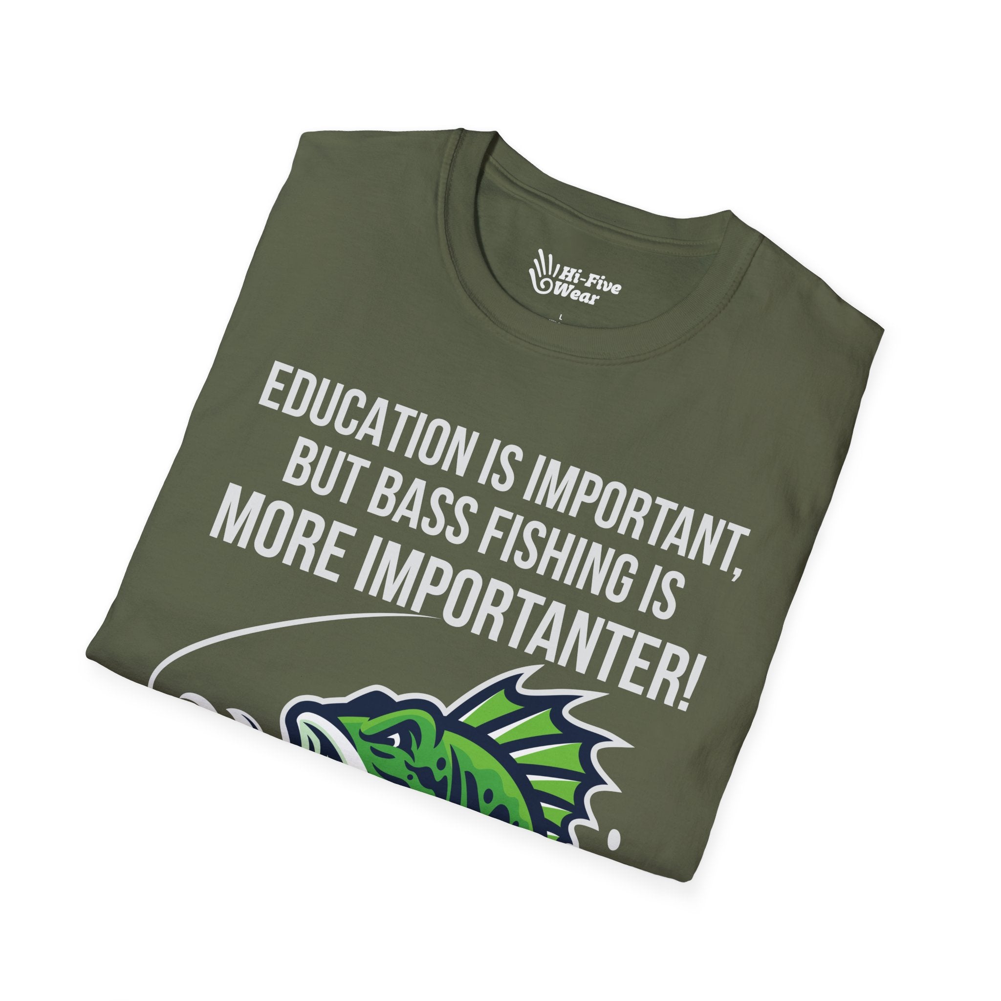 Education Is Important But Bass Fishing Is More Importanter - Unisex Softstyle Tee