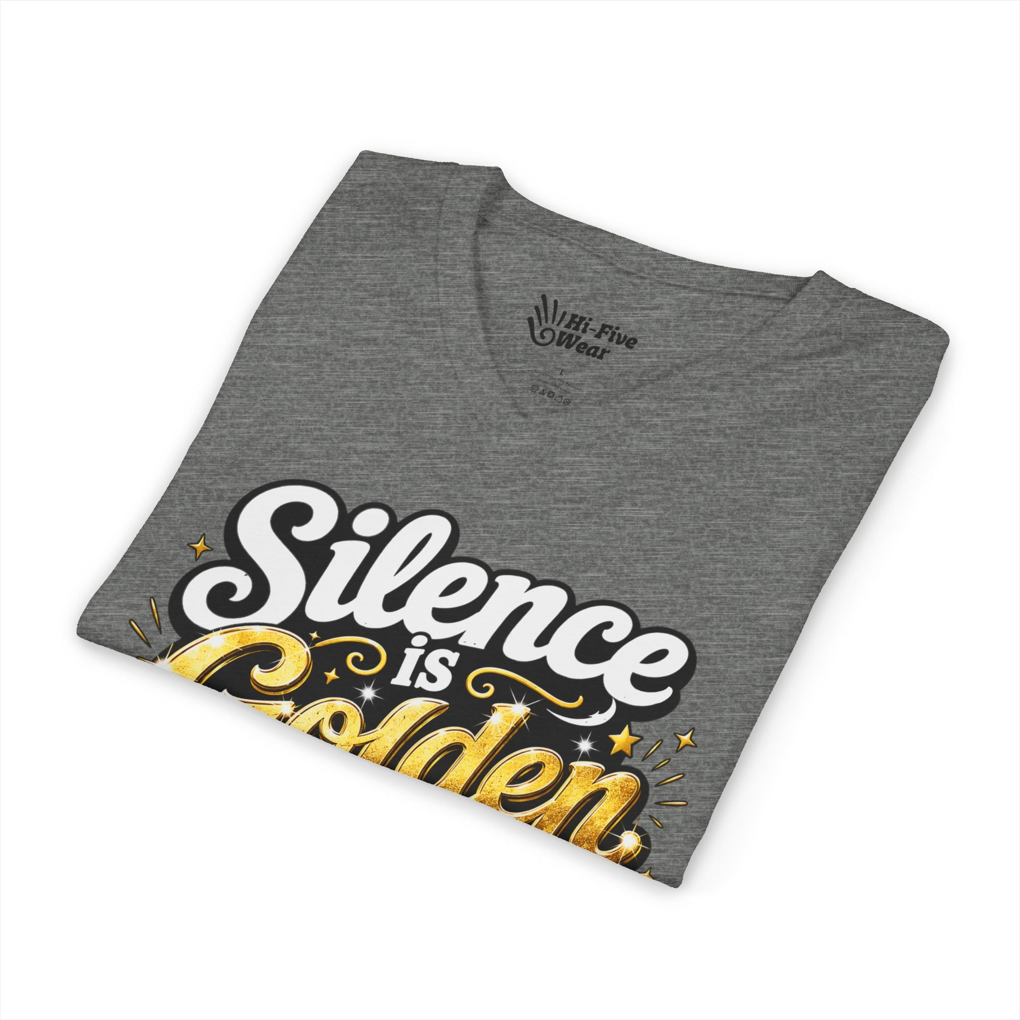 Silence Is Golden Duct Tape Is Silver V-Neck Tee