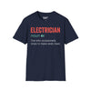 Electrician Definition Tee graphic t-shirt with funny saying