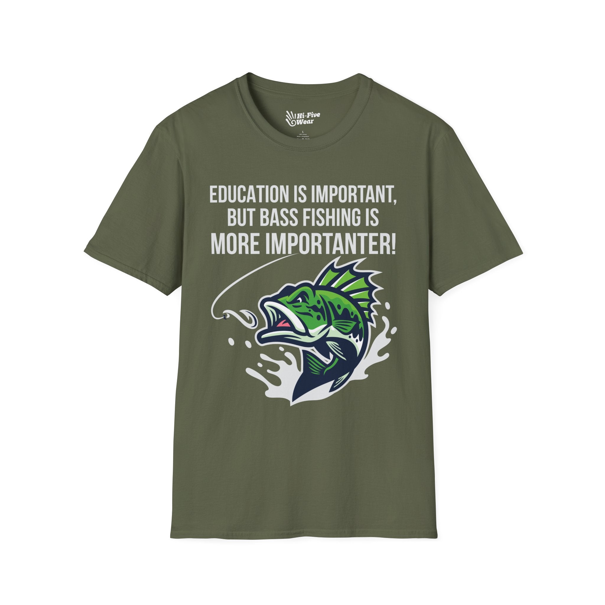Education Is Important But Bass Fishing Is More Importanter - Unisex Softstyle Tee