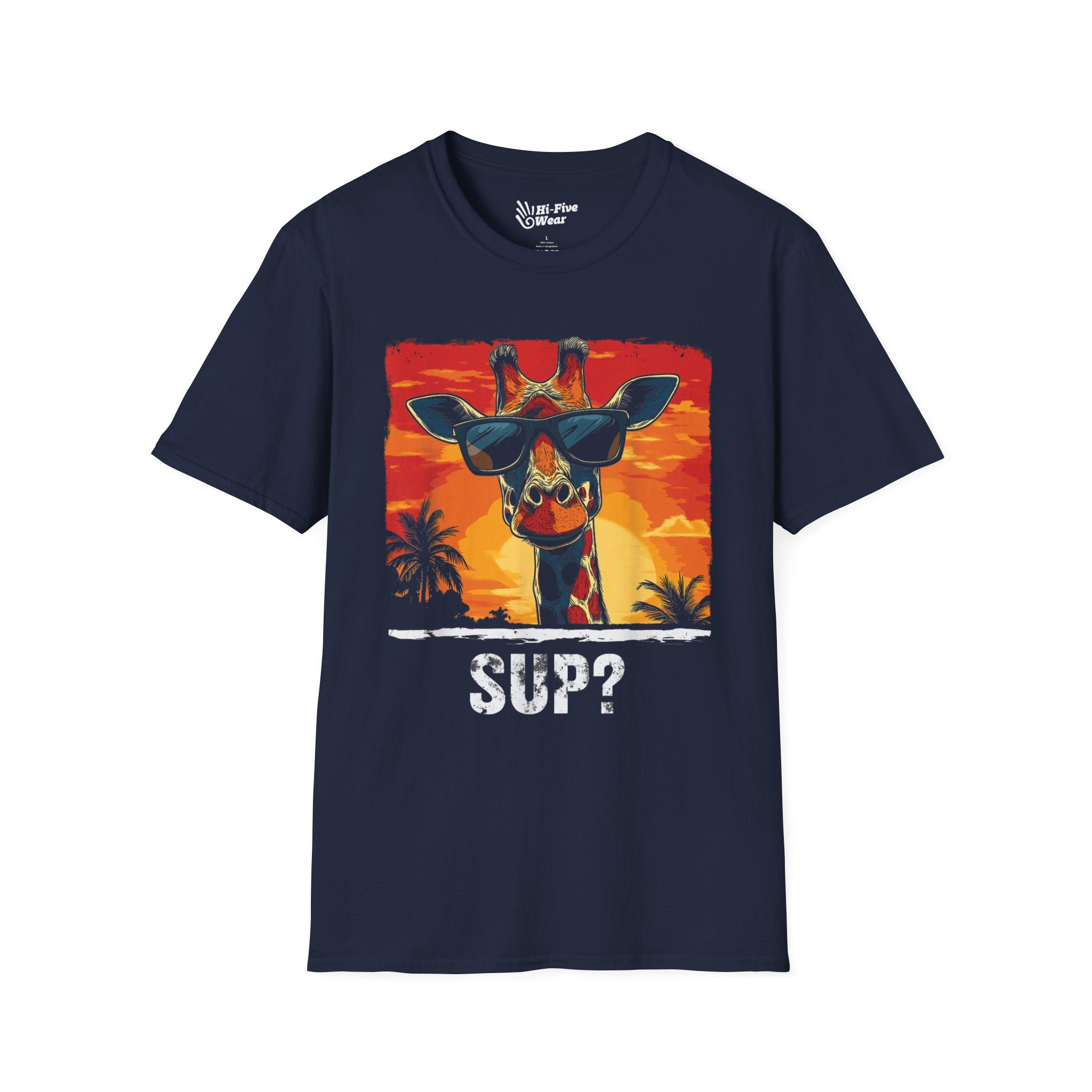 Giraffe Sup! Tee graphic t-shirt with funny saying