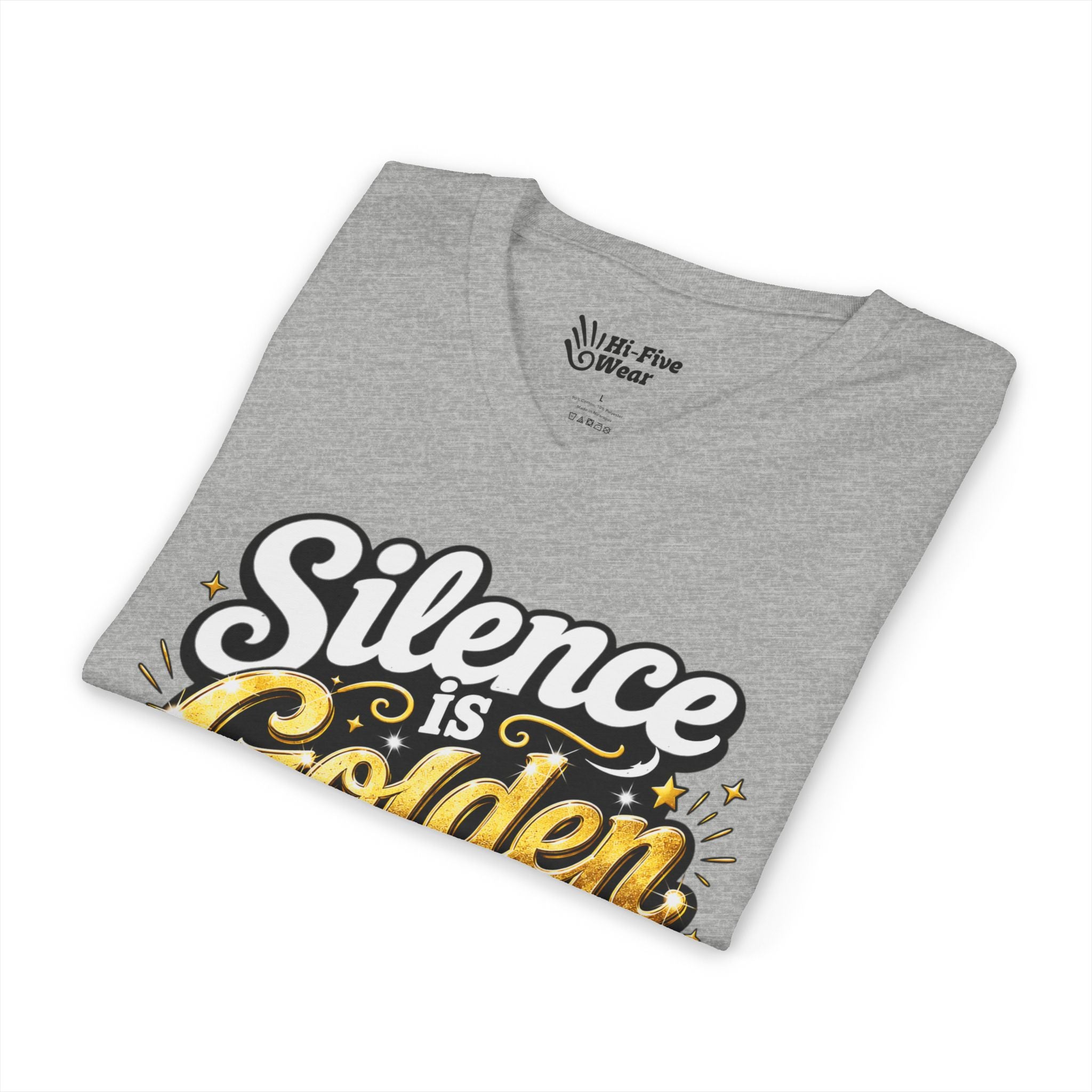 Silence Is Golden Duct Tape Is Silver V-Neck Tee