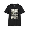 Proud Husband Of A Freaking Awesome Wife Tee graphic t-shirt with funny saying