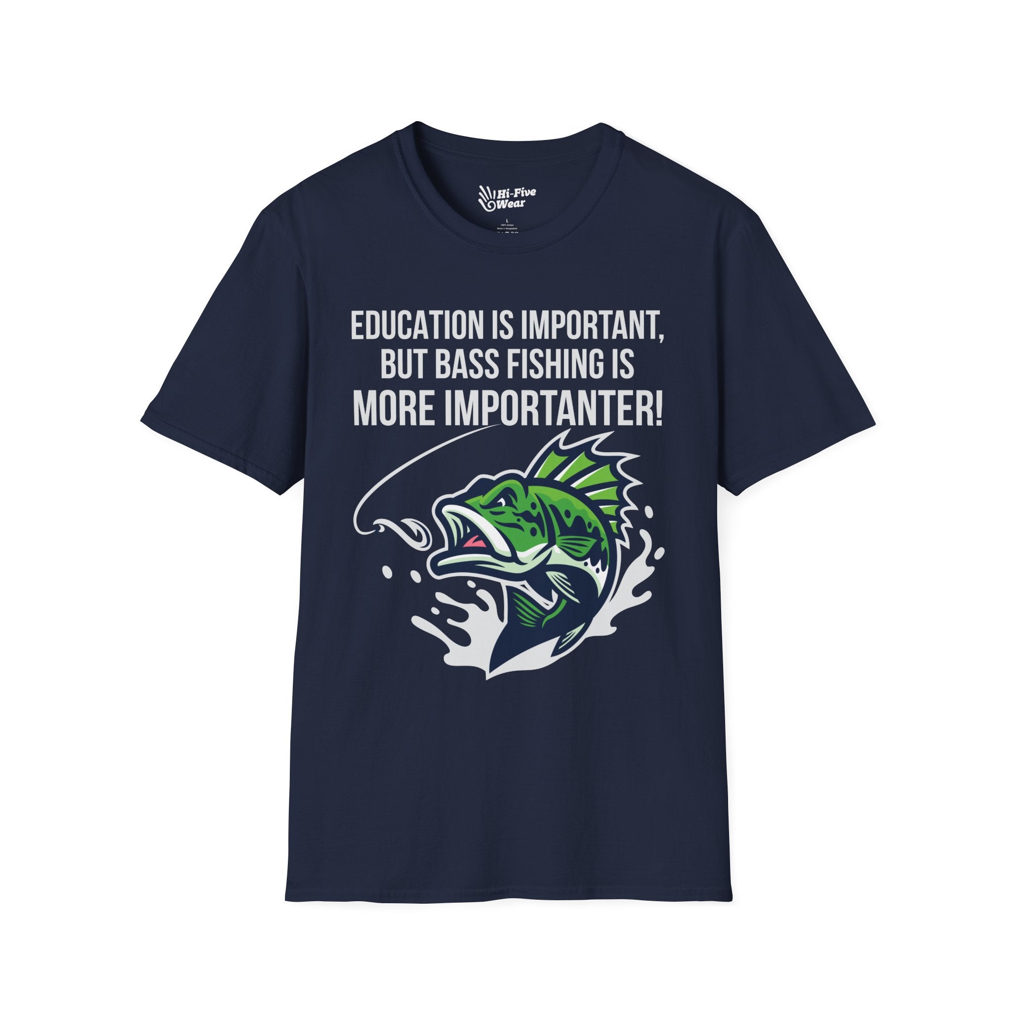 Education Is Important But Bass Fishing Is More Importanter - Unisex Softstyle Tee